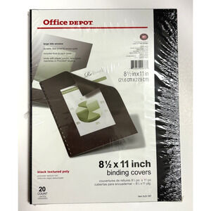 Office Depot Designer Textured Binding Covers, 8.5in. x 11in., Black, Pack of 20